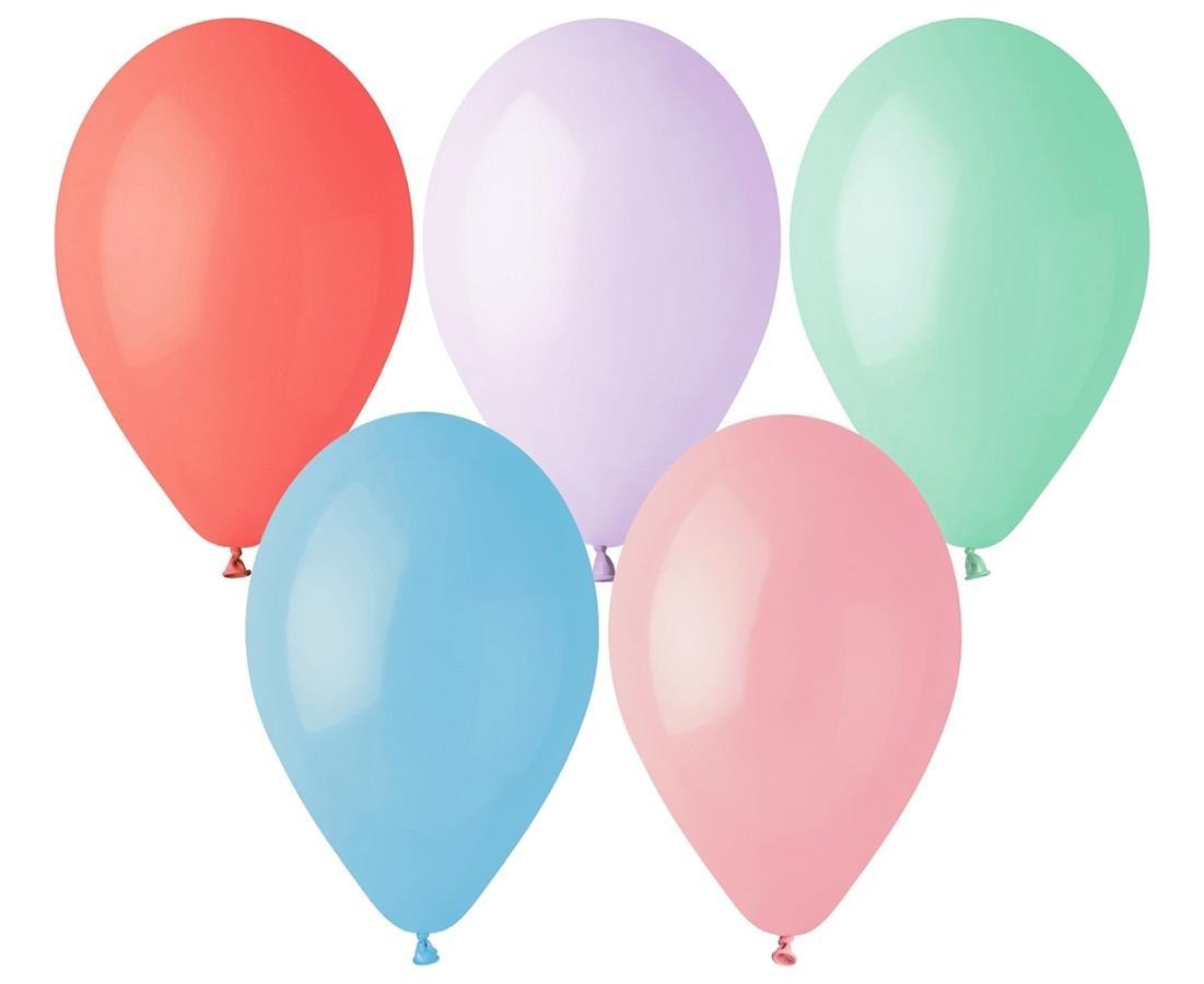 BALLOONS G110/MC PASTEL 12 INCHES - MIX MACARON/ 100 PCS. G110/MC GODAN